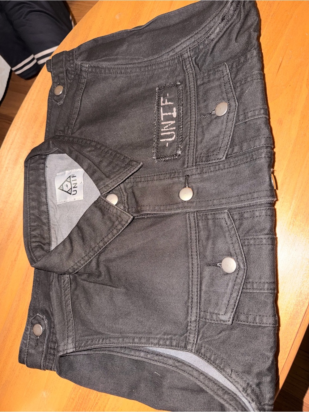 UNIF Black Men's Denim Jacket - Icon Patch Trucker